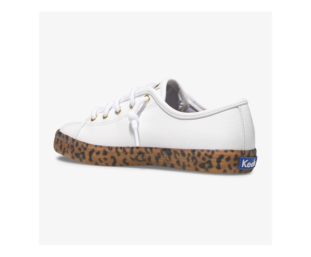 Basket Keds Enfant Blanche - Kickstart Leopard Foxing - 806-DFZKAT